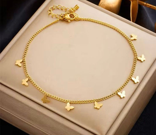 Minimalistic Butterfly Anklet