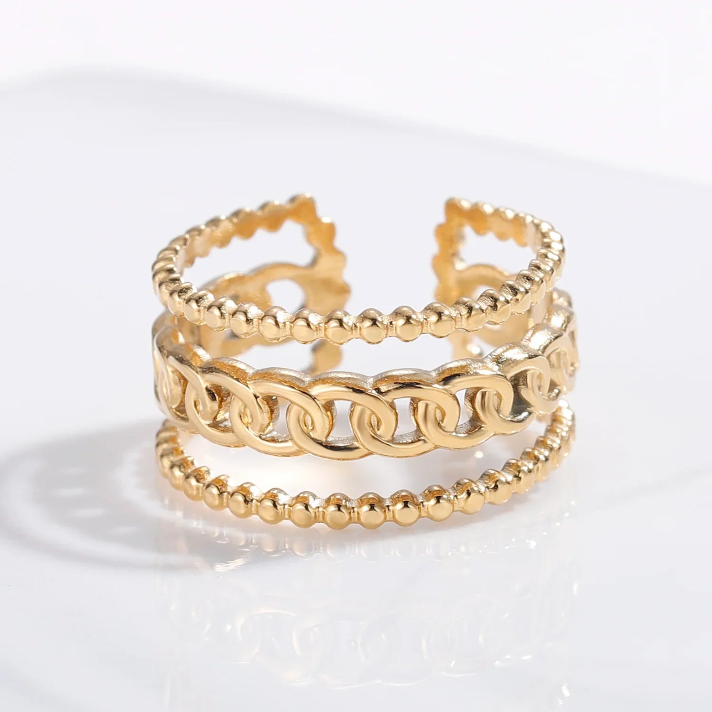 Adjustable Double Layer Ring